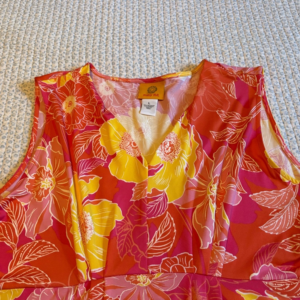 Ruby Rd Floral Hi Lo Dress - Picture 6 of 7